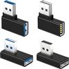 BASESAILOR Adattatore USB 90 Gradi 4Pezzi,Connettore USBA Maschio a Femmina