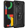Dedux Cover Google Pixel 4a 5G [Tough Armor Series] Robusto Pannello Posteriore PC AntiGraffio + Paraurti Antiurto TPU + Pratico cavalletto. Nero