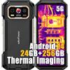 Ulefone Armor 27T Pro 5G Rugged Smartphone 2025, 24GB+256GB/2TB Android 15 Telefono Robusto, 64MP + Termocamera Telefono, 10600mAh Ricarica Wireless, 6.78 FHD+, 4G Cellulari Resistente,NFC,OTG,GPS