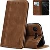 AKABEILA Cover per Sony Xperia XZ1 Pelle Custodia per Sony Xperia XZ1 Cover Flip Portafoglio Magnetica Stand Covers Frosted Porta Telefono Marrone chiaro