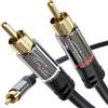 KabelDirekt - 3 m Cavo RCA, Cinch Y (Coassiale Audio Stereo Digitale 1 Connettore Maschio su 2 Connettori Maschio, collegamenti di amplificatori, ricevitori AV con subwoofer)