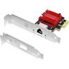 GigaPlus Scheda di rete PCIe da 2.5 Gbit, adattatore di interfaccia Ethernet GiGaPlus da 2500 Mbit/s, con Realtek RTL8125B, Wake on LAN, NIC 2.5 G compatibile con sistema operativo Windows/Linux/MAC
