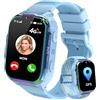 JUBUNRER 4G Orologio Smartwatch Bambini con Localizzatore GPS Videochiamata SOS Giochi Sveglia Contapassi Calcolatrice Impermeabile Smartwatch Bambina Bambino Digitale Regalo-