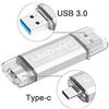 LEIZHAN Chiavetta USB Tipo C 128GB,Flash Drive USB 3.0 OTG Memory Stick per Telefono Huawei Samsung Android Tablet Mac PC-Argento