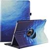 RLINGX Custodia per iPad 9a / 8a / 7a Generazione (2021 2020 2019) 10.2 Pollici - 360 Gradi di Rotante Cover Protettiva Case con Auto Sonno/Sveglia (Blue Ocean)