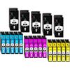Druckerparadies Set di 20 cartucce compatibili per Epson 27XL - WF3620 WF7610 WF3640 | 20 cartucce XL: 5 x nero, ciano, magenta e giallo, con chip integrato e indicatore del livello d'inchiostro