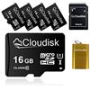 Cloudisk 5 Pack 16 GB Micro SD Card con MicroSD Adattatore Lettore Scheda di Memoria Vendita Bulk (5Pack 16 GB)