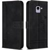 Bravoday Cover per Galaxy J6 2018, Flip Custodia in Pelle PU Portafoglio Custodia per Galaxy J6 2018, con Slot per Schede, Nero