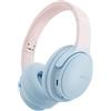 SLuB Cuffie Wireless Over Ear, Cuffie Bluetooth Pieghevoli, Suono Stereo HD, Microfono HD Incorporato, 30H di Riproduzione, Adatto per Telefono, PC, TV, Giochi, Esterno, Ufficio (Blu)