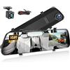 GOHHDL Dashcam con Specchietto Retrovisore 1080P, Telecamera per auto con Schermo da 4 Pollici, Registrazione Video per la sicurezza del veicolo, Visione Notturna, Registrazione in loop