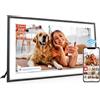 QCREA Frameo Cornice per Foto Digitale Grande da 15,6 Pollici, Cornice Digitale per Immagini con 32GB, Schermo Touch HD IPS 1920 x 1080, da Tavolo e da Parete, Compleanno, Matrimonio, Regali per uomini