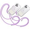 TBOC 2X Cordino Catenella Laccio Strap Porta Cover [Malva] con Toppa Plastica [Bianco Ice] per Telefono Cellulare Collo - Tracolla Catenina con Cordini da Cellulari Accessori Universale Laccetti