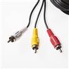 POPPSTAR Cavo audio video da 1,5 m, jack da 3,5 mm a 3x Cinch AV TV (4 poli), per videocamere, fotocamere digitali, registratori VHS e altro, nero