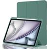 Palkitsee Custodia Cover per iPad Air 11 Pollici M4 2026/M3 2025/M2 2024 e Air 5ª/4ª 10,9 2022/2020 con Portapenne, Smart Magnetica Trifold, Antiurto, Supporta Pencil 2 Gen, Auto Sveglia/Sonno, Verde Pino