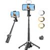 Victiv Mini Bastone Selfie con Luce, Treppiede Smartphone Leggero e Compatto con Telecomando, Portatile Selfie Stick iPhone Tripode Cellulare Compatibile con iPhone 17/16/15/14/13/12 Samsung & Huawei
