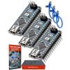 AZDelivery 3 x Scheda AZ-Atmega328-Board con CH340 Atmega328 Chip versione saldata con Cavo USB, compatibile Con AZ-Atmega328-Board con eBook