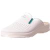 Fly Flot | Man Professional, Zoccoli Sanitari Uomo con Elastico Regolabile, Ciabatta con Tomaia in Pelle Forata, Sottopiede imbottito in Pelle Antishock, Bianco, 40