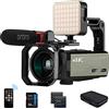 ORDRO AX65 Videocamera 4K Video Camera Live Stream per YouTube Vlogging 12x zoom ottico 3.5'' IPS Screen 1080P 60fps Recording with Handheld Stabiliser