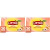 Lipton alla Pesca e Ibisco bianco, infuso naturalmente senza caffeina, Infusi alla frutta e alle erbe, Confezionati singolarmente, 20 filtri (Confezione da 2)