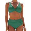 CheChury Costumi da Bagno Donna Due Pezzi Push Up Bikini Mare Vita Alta Costumi da Mare Donna Curvy Bikini Set Brasiliana Triangolo Costume 2 Pezzi Sexy Scollo a V Taglie Forti Swimwear Swimsuit