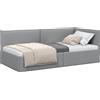 vidaXL Struttura letto ad angolo con testiera grigio chiaro 80 x 200 cm in tessuto