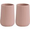 GEDY Marika Portaspazzolini da Bagno, Materiale Ceramica, Colore Rosa, Porta Spazzolini da Bagno da Appoggio, Dimensioni Ø 8 x H 11,6 cm, Peso 296gr, 2 Anni di Garanzia (Confezione da 2)