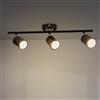 M Ledme - Lampada da soffitto Serie Black 3 faretti GU10, per uso in ambienti interni asciutti IP20, adatta per bagno, soggiorno, camera da letto e cucina (Lampadina non inclusa)