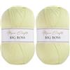 Utopia Crafts Big Boss 400g Knitting & Crochet Yarn 1200m (Pale Lemon Yellow) (Confezione da 2)