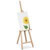 Relaxdays Cavalletto, Regolabile, Grande, Autoportante, per Bimbi e Adulti, Legno, Altezza 128 cm, Treppiede, Naturale