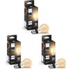 Philips Hue White Filament, Lampadina LED Smart a Filamento, Attacco E27, Luce Bianca Calda, Dimmerabile (Confezione da 3)