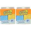 Scrub Daddy Panno in Microfibra - Panno per la Pulizia della Casa, per Spolverare, Assorbente senza Pelucchi per Spolverare, Lucidare, Cucina, Bagno, Auto, Specchi- Confezione Doppia Blu e Gialla