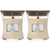 WoodWick Candela profumata Hourglass media con stoppino crepitante | Baccello di vaniglia| Durata della fragranza: fino a 20 ore (Confezione da 2)