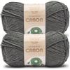 Caron Simply Me - Filato grigio scuro mélange, confezione da 2 pezzi, 160 g, 62% acrilico, 20% nylon, 18% lana, 18% lana, 160 m, per maglia/uncinetto