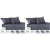 Todocama Set di lenzuola da 4 pezzi, lenzuolo con angoli elasticizzati - sopra - due federe da 50 x 80 cm. (Letto 90-90x190/200 cm, grigio scuro) (Confezione da 2)
