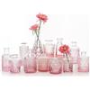 SUPMIND Set di 12 vasi in vetro, piccoli vasi per fiori per centrotavola, vasi rosa alla rinfusa, mini vaso vintage per decorazioni rustiche per matrimoni