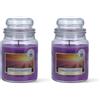 Magic Lights Candela Profumata Lavanda Provenzale 510g in Giara Grande - Candela Relax SPA con Stoppino in Legno Scoppiettante - Fino a 90 Ore - Cera Vegetale - Made in Italy (Confezione da 2)