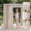 ROOM99 Tenda da esterno con passanti, 155 x 250 cm di larghezza x altezza per esterni, resistente alle intemperie, impermeabile, protezione solare, da giardino, antivento, beige chiaro