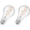 OSRAM Vintage 1906 Classic è una a forma di lampadina di colore bianco caldo, dimmerabile, con filamento a spirale. Offre 8W per 806lm, attacco E27, vetro trasparente, diametro 60mm, 2200K.