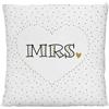 GRUSS & CO Cuscino di peluche Mr. & Mrs. | Cuscino decorativo con motivo reversibile, 25 cm x 25 cm, 100% poliestere, idea regalo, matrimonio, articolo decorativo | 74676