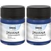 KREUL 8196 - Vernice Javana per seta in barattolo da 50 ml, blu notte, vernice a base d'acqua altamente pigmentata, carattere fluido, penetra in profondità nelle fibre (Confezione da 2)