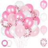 Alaoo Palloncini Compleanno Rosa Perla, 60 Pezzi 12 Pollici Rosa Perla Confetti Palloncini, per Decorazioni Compleanno, Baby Shower, Decorazioni Battesimo Bimbo e Bimba, Matrimonio