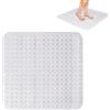 Huamirra Tappetino Doccia Antiscivolo, 80 x 80 cm Tappetino da Doccia Antiscivolo, Tappeto da Bagno Lavabile in Lavatrice, Tappeto da Bagno con Ventose e Fori di Scarico, per Zone Umide (Bianco)