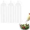 JASTOO 3pz Flacone per Salse 360ml, Bottiglia da Spremere Alimentare Senza BPA | Dispenser per salse antigoccia con scala, Dosatore plastico per olio e ketchup, squeeze bottle per cucina barbecue