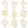 OLYCRAFT 9pcs 4x4cm Elephant Pattren adesivi in metallo autoadesivi adesivi dorati Ganesha India elefante metallo oro adesivi per album fai da te resina artigianato telefono bottiglia d'acqua