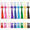 TONGIHS 36 Pezzi Pollici Fatto a Mano di Seta Floss,Nappina a nodo cinese,nodo portafortuna,per decorazioni di porte e auto, fai da te (9 colori, 4 per ciascuno)