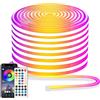 segrass Guida al neon a LED da 15 m con app/telecomando, striscia di corda flessibile LED, multi-modalità, IP65 luci al neon RGB per esterni, impermeabile, sincronizzazione musicale, luci al neon a