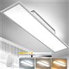 Aimosen Plafoniera LED Dimmerabile 120 x 30 cm, 55 W Ultra Sottile Lampada da Soffitto con Telecomando, Controluce Indiretta Forte, 2700K-6500K Caldo Natural Freddo Bianco Luce per Officina Soggiorno Cucina