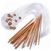 LHKJ 12 Pezzi Uncinetto Tunisino,Tappeto Crochet in Varie Misure Set Uncinetto Legno Tunisino da 2 a 12 mm,Kit Uncinetti di Legno per Maglieria ed Artigianato