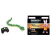 Terra by Battat oa - RC Serpente telecomandato a infrarossi con occhi luminosi - Giocattoli elettronici verdi e playset per bambini dai 6 anni + + Batterie Duracell OptimumAAA(pacco da 8)-alcaline da1.5V - Fino al 1