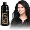 Kaslaider Shampoo Colorante per Capelli, Shampoo Istantaneo per Capelli Neri, Black Hair Dye Shampoos, 3 in 1 Shampoos Colorante Alle Erbe per Uomini e Donne, 500 ml (Nero)